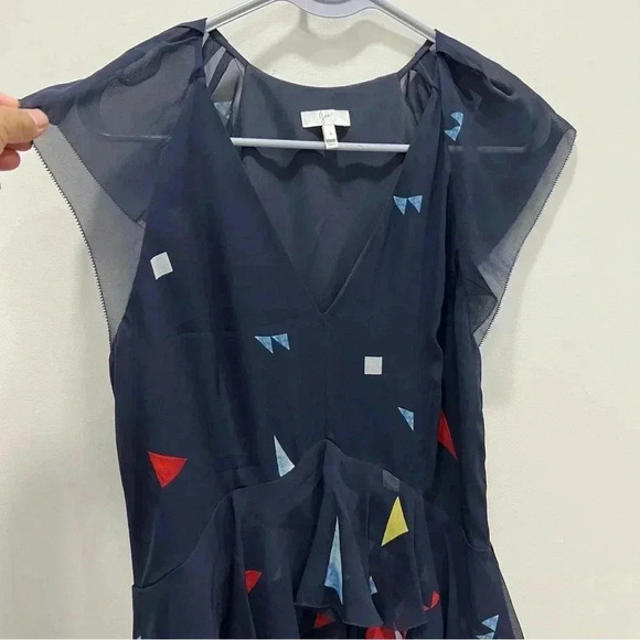 Joie Kiersten Printed Silk‎ Ruffle Dress-Size 4 - Picture 6 of 13